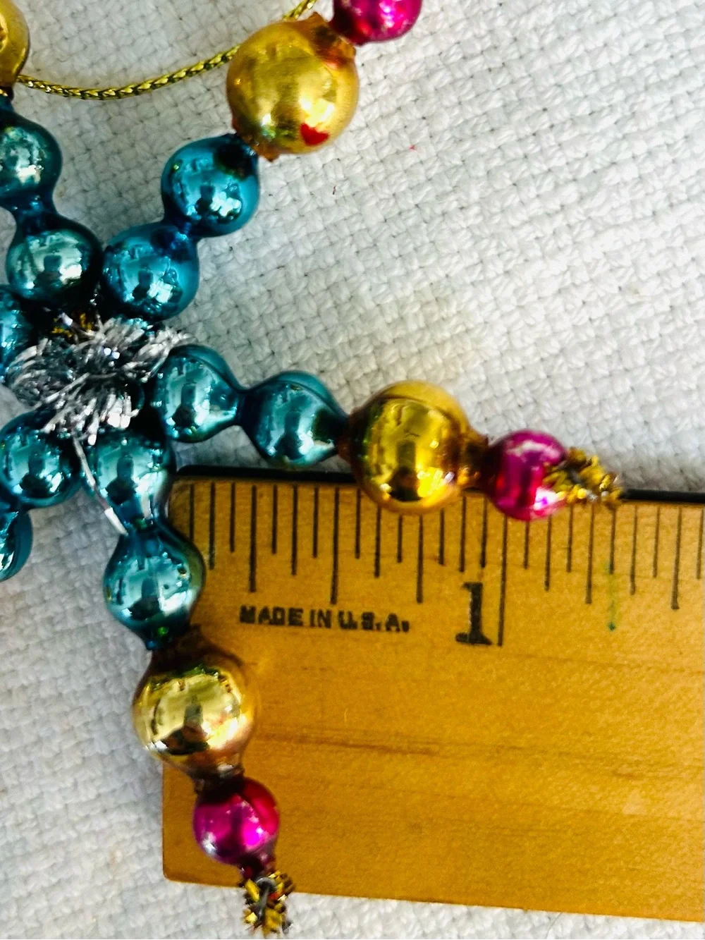 Mini Vintage repurposed mercury, glass bead flowers holiday Christmas ornaments
